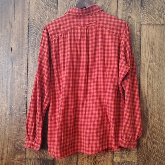 Woolrich soft flannel xl orange red plaid - Picture 2 of 7